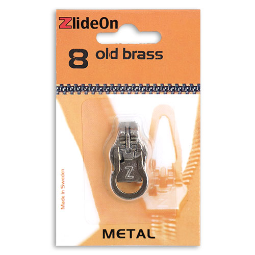 96696 Zlideon Metal Zip Pulls - Size 8 - Round Puller - Old Brass