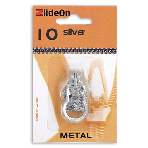 96697 Zlideon Metal Zip Pulls - Size 10 - Round Puller - Silver
