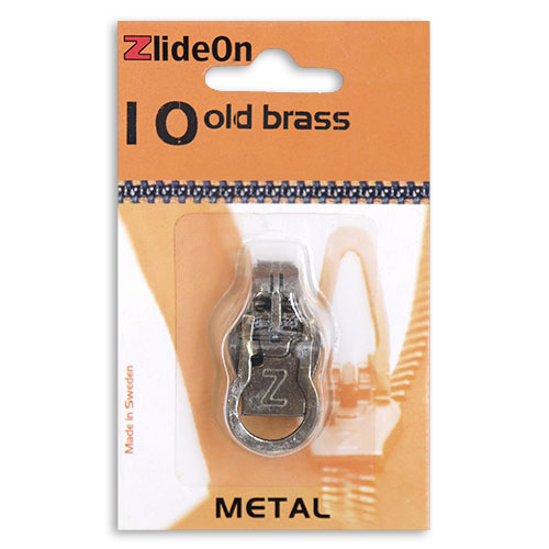96698 Zlideon Metal Zip Pulls - Size 10 - Round Puller - Old Brass