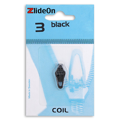 96811 Zlideon Coil Zip Pulls - Size 3 - Straight Puller - Black
