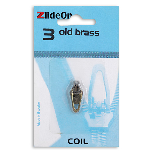 96812 Zlideon Coil Zip Pulls - Size 3 - Straight Puller - Old Brass