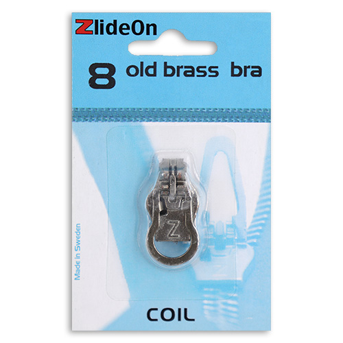 96820 Zlideon Coil Zip Pulls - Size 8 - Round Puller - Old Brass