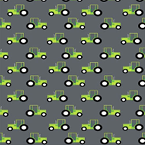 98243 Sullivans Printed Cotton Fabric - 110cm -  Green Tractor