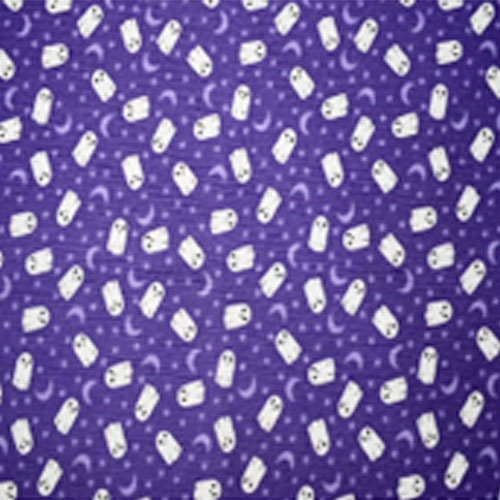 98253 Sullivans Printed Cotton Fabric - 110cm -  Purple Ghosts