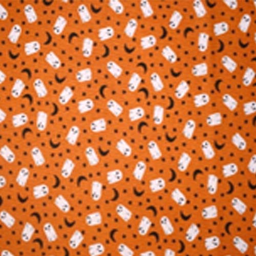 98254 Sullivans Printed Cotton Fabric - 110cm -  Orange Ghosts