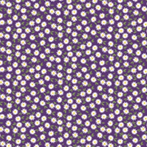 98309 Sullivans Printed Cotton Fabric - 110cm -  Purple Daisies