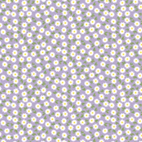 98310 Sullivans Printed Cotton Fabric - 110cm -  Lilac Daisies