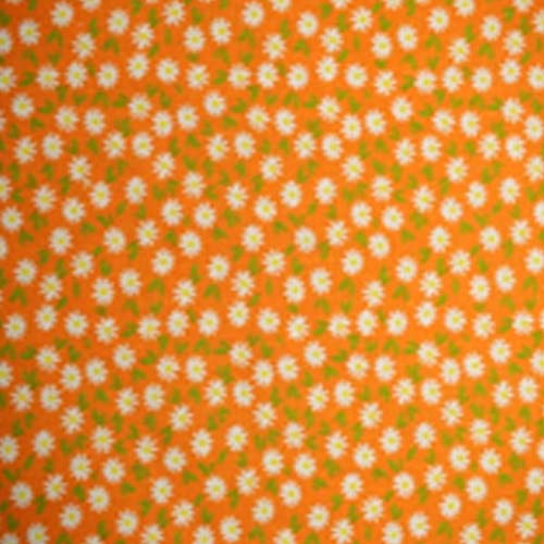 98311 Sullivans Printed Cotton Fabric - 110cm -  Orange Daisies