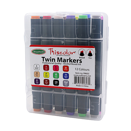 99603 Thiscolor Twin Marker Case  - 12 Pack