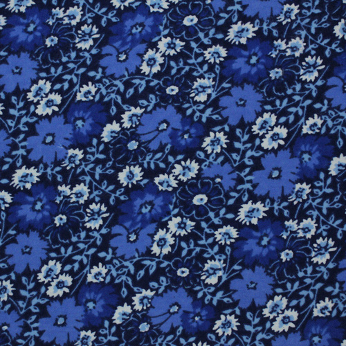 99744 Sullivans Flannelette Fabric - 108cm Wide - Blue And White Flowers 
