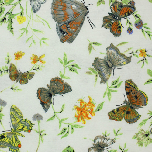 99778 Sullivans Flannelette Fabric - 108cm Wide - Cream With Butterflies