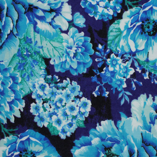 99820 Sullivans Flannelette Fabric - 108cm Wide - Blue Floral Design