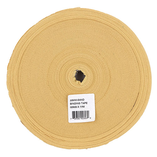 02803 Sullivans 20mm Polyster Binding Tape - Sand	