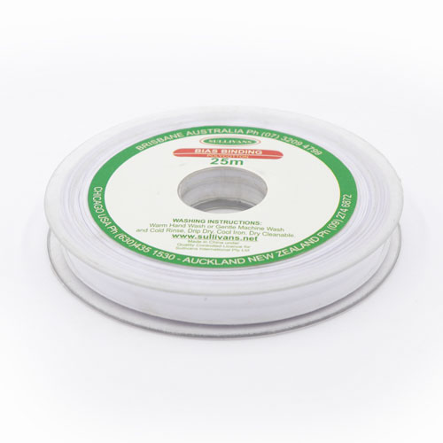 10236 Sullivans 12mm Poly-cotton Bias Binding - White