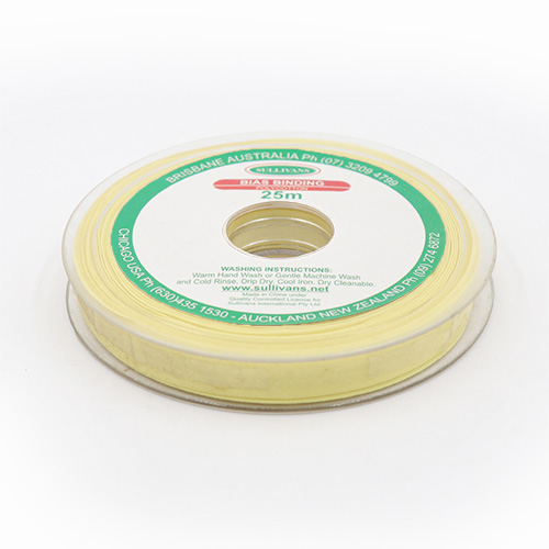 10258 Sullivans 12mm Poly-cotton Bias Binding - Lemon	