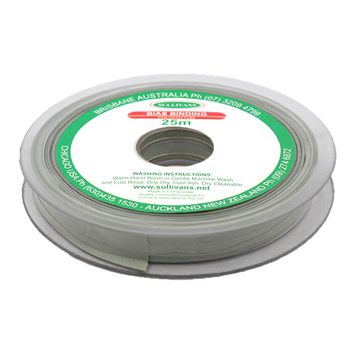 10266 Sullivans 12mm Poly-cotton Bias Binding - Grey	