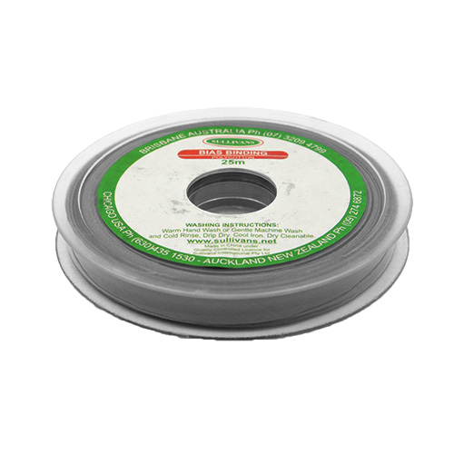 10267 Sullivans 12mm Poly-cotton Bias Binding - Charcoal Grey	