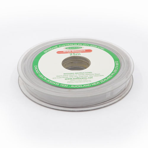 10268 Sullivans 12mm Poly-cotton Bias Binding - Light Grey	