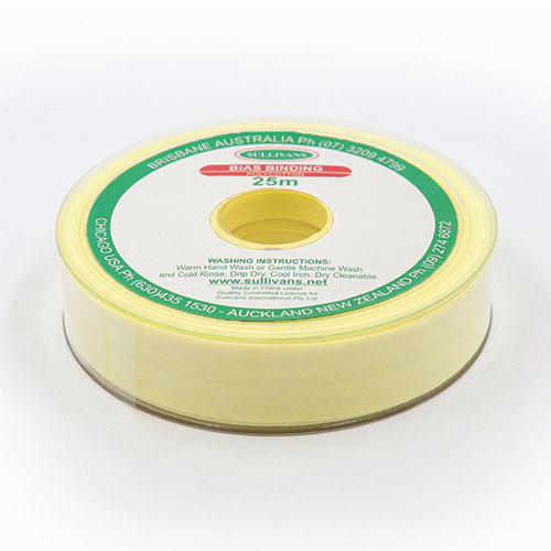 10293 Sullivans 25mm Poly-cotton Bias Binding - Lemon	