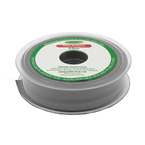 10299 Sullivans 25mm Poly-cotton Bias Binding - Charcoal