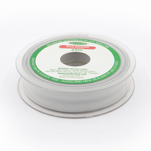 10300 Sullivans 25mm Poly-cotton Bias Binding - Light Grey	