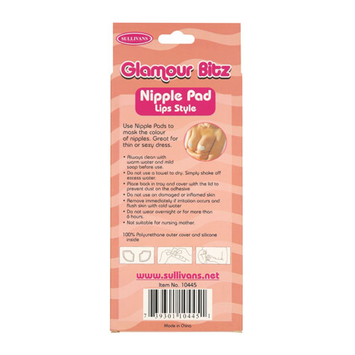 10445 Sullivans Glamour Bitz Nipple Pad - Lips Style - Clear	