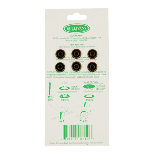 10510 Sullivans 12mm Metal Snap Fastener With Tool - Bronze