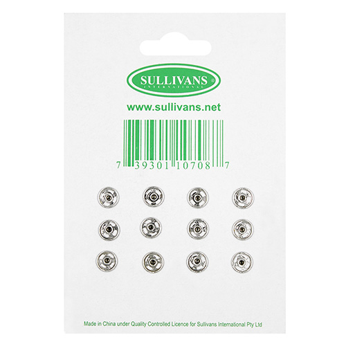 10708 Sullivans Snap Fastener - Size #0/7mm - Silver