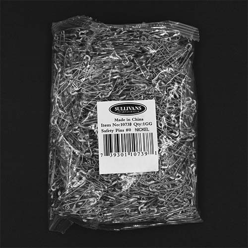 10739 Sullivans Bulk Safety Pins - Size #0 - Silver