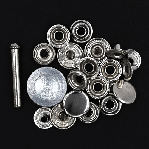 10754 Sullivans 5 Pack Press Stud Kit Plus Tool - 15mm - Silver