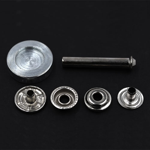 10754 Sullivans 5 Pack Press Stud Kit Plus Tool - 15mm - Silver