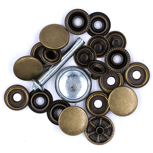 10755 Sullivans 5 Pack Press Stud Kit Plus Tool - 15mm - Bronze
