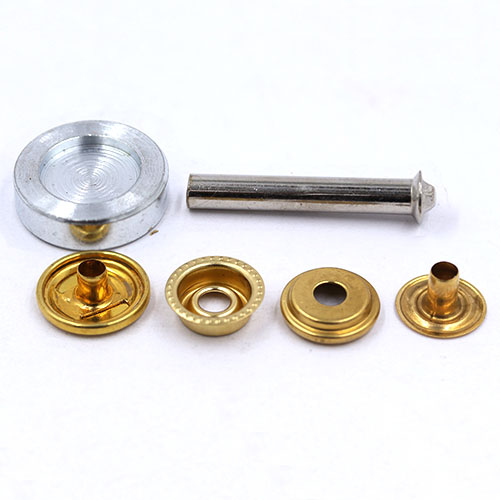 10756 Sullivans 10 Pack Press Stud Kit Plus Tool  - 15mm - Gold