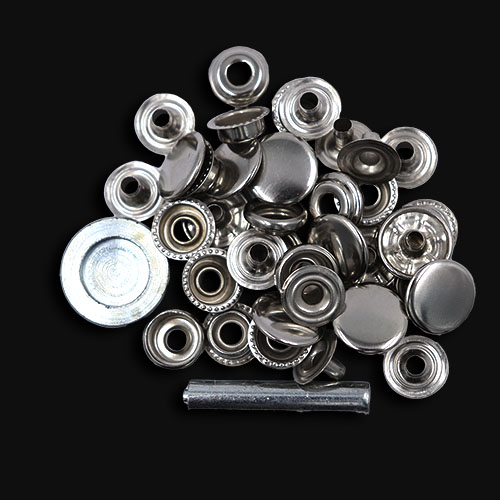 10757 Sullivans 10 Pack Press Stud Kit Plus Tool  - 15mm - Silver