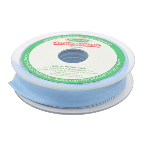 10852 Sullivans 20mm Satin Bias Binding - Sky