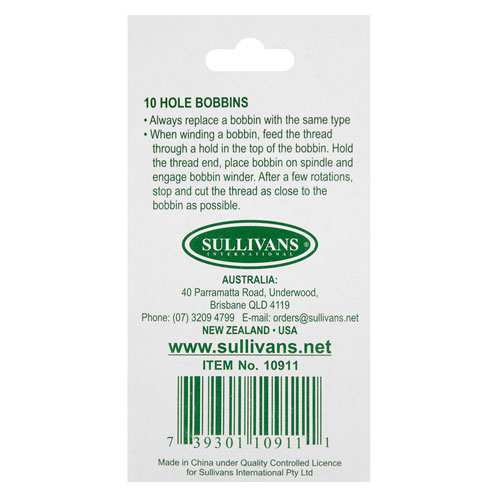 10911 Sullivans 10-hole Bobbin 