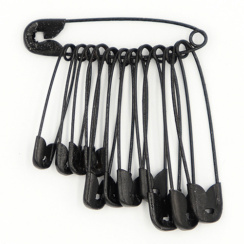 10933 Sullivans Safety Pins - Assorted Sizes - Black 