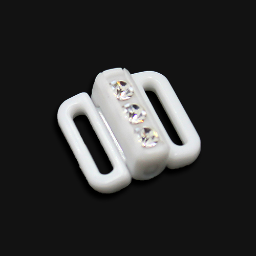 10982 Sullivans 11mm Bikini Front Hook Clasps - White With Diamante