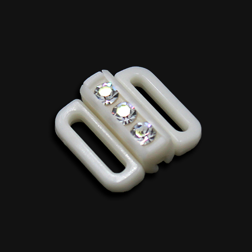 10983 Sullivans 11mm Bikini Front Hook Clasps - Cream With Diamante