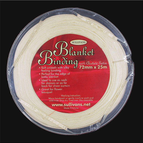 10997 Sullivans 72mm Blanket Binding - Cream