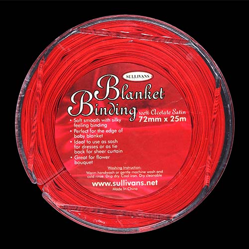 11000 Sullivans 72mm Blanket Binding - Red