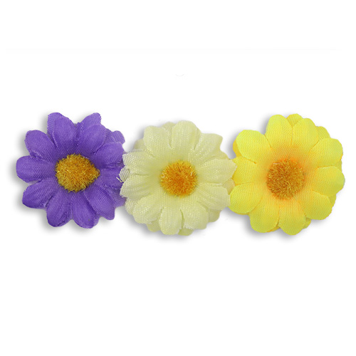 11176 Crafty Bitz Daisy Flowers - Purple/yellow/orange - 12pcs
