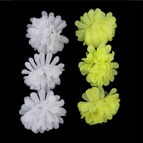 11178 Crafty Bitz Flowers - White And Yellow - 6pcs