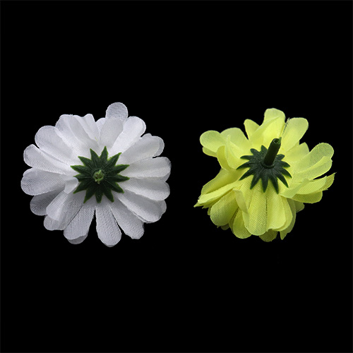 11178 Crafty Bitz Flowers - White And Yellow - 6pcs