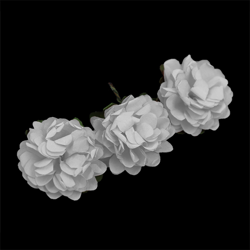 11184 Crafty Bitz Flower With Stem - White - 6pcs