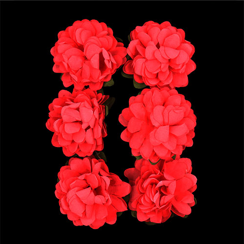 11185 Crafty Bitz Flower With Stem - Red - 6pcs
