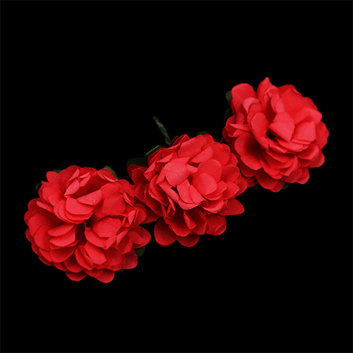 11185 Crafty Bitz Flower With Stem - Red - 6pcs
