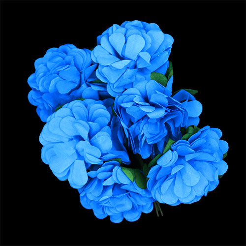 11187 Crafty Bitz Flower With Stem - Pale Blue - 6pcs