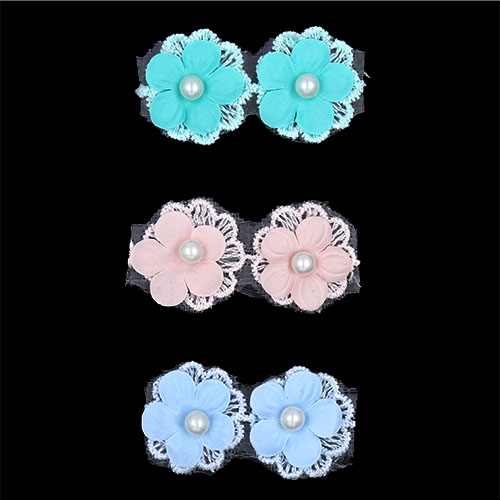 11189 Crafty Bitz Flower With Pearl  - Assorted - 6pcs