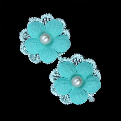 11189 Crafty Bitz Flower With Pearl  - Assorted - 6pcs